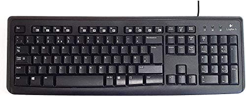 Image of Logitech K110 Wired USB Wired Spill Resistant Full-Size PC Keyboard with Media Control, Compatible with Windows & Linux, For Home, Office & Business QWERTY UK Layout - Black