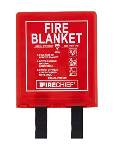 Image of Firechief BPR1/K100-P Fire Blanket, Rigid Case, 1.1 m x 1.1 m, Red