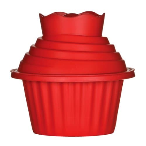 Image of Premier Housewares Giant Cupcake Mould, 3-Pieces - Red, H18 x W19 x D19cm