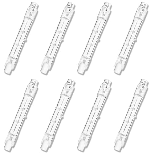 Image of Haraqi 8 Pack Dimmable 150W R7s Halogen Bulbs 78mm, 2800K Warm White 230V Security Light Bulbs J-Type Linear Light Bulbs, for Work Light, Ceiling Lights, Floodlight, Landscape Lighting