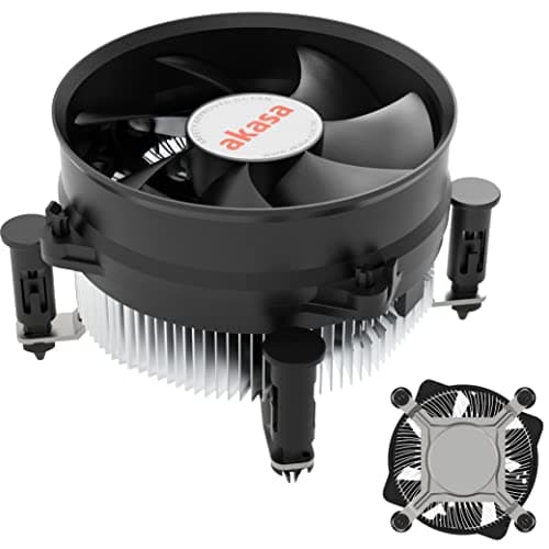 Image of Akasa Lo-Noise Intel® LGA1700 Cooler | Designed for Intel® Core™ processors up to 77W TDP | Heatsink with Aluminium Core | 95mm PWM Fan | Tool Free Push-pin Design | AK-CC6603EP01