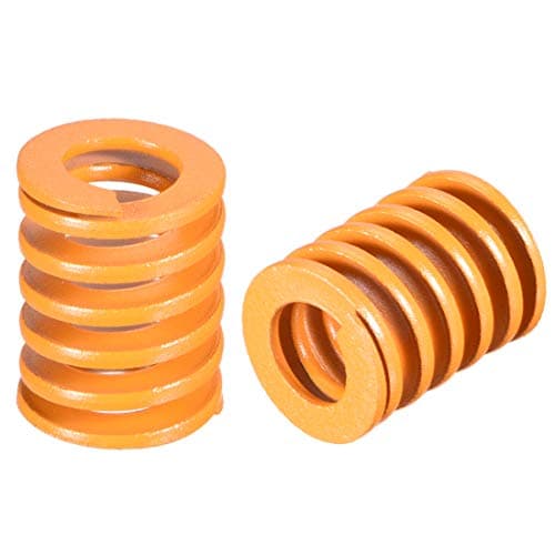 Image of sourcing map 20mm OD 25mm Long Spiral Stamping Light Load Compression Die Spring Yellow 5Pcs