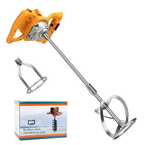 Image of Cordless Mixer for Paint and Concrete Compatible with Dewalt 20V Battery (No Battery), Brushless Electric Paddle Mixer with 6 Speed and 2 Mixing Paddle, for Mixing Fodder Mortar Paint Glue Putty