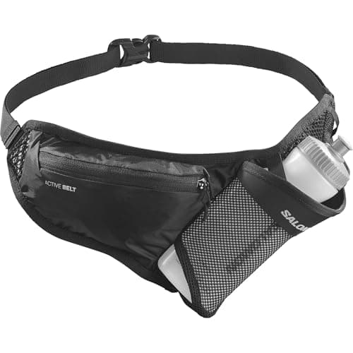 Image of Salomon Active Bottle Unisex Belt With 3d Bottle Included Running Hiking Ski, Quick Access, Easy to Use, and Versatile Wear, Black