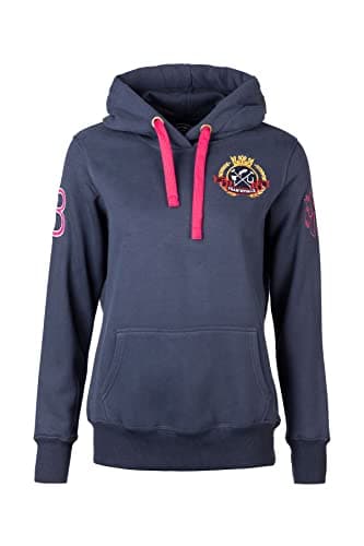 Image of Rydale Ladies Emblem Hoodie Women's 100% Cotton Hoody Overhead Hooded Sweatshirt Jumper 2 Colours (Navy, 16)