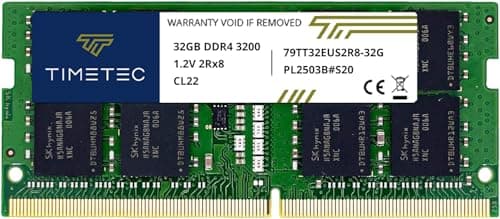 Image of Timetec Hynix IC 32GB DDR4 3200MHz PC4-25600 Unbuffered ECC UDIMM 1.2V CL22 2Rx8 Dual Rank 260 Pin SODIMM Memory RAM Module Upgrade (32GB)