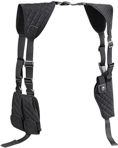 Image of Tactical Concealed Holsters Double Magazine Gun Pouches Underarm Stealth Pistol Holster Shooting Hunting Accessories (Black)