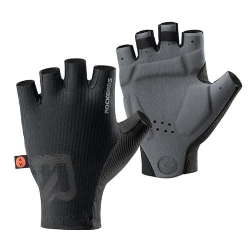 Image of ROCKBROS Cycling Gloves Half Finger Gel Padded Breathable Fingerless Bike Gloves Anti-Slip Shock-Absorbing Hand Protect Summer Mitts for Men Women Black M