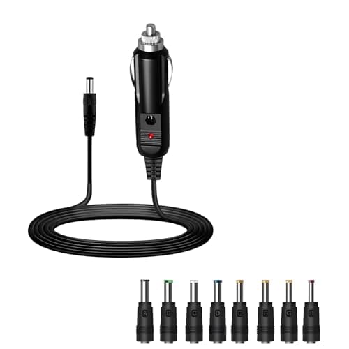 Image of DC 12V 3A Car Charger Power Supply Universal Cord with 8 Connectors 1M Extension Cable to 5.5x2.1mm Cigarette Lighter Plug for DVD Players GPS Bluetooth SpeakersCameras Shavers
