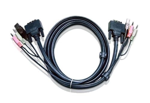 Image of ATEN 2L-7D03UD 3.0m USB DVI-D Dual Link KVM Cable - Black