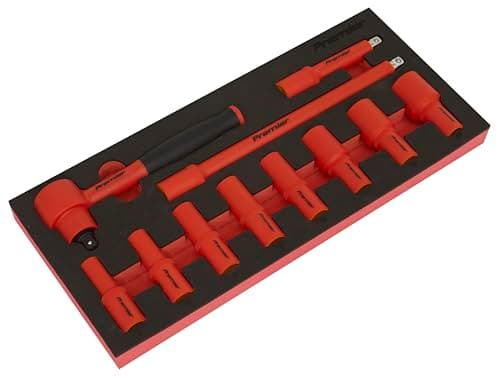 Image of Sealey Premier 11pc 3/8" Sq Drive Insulated Socket Set with Tool Tray - VDE Approved - TBTE01