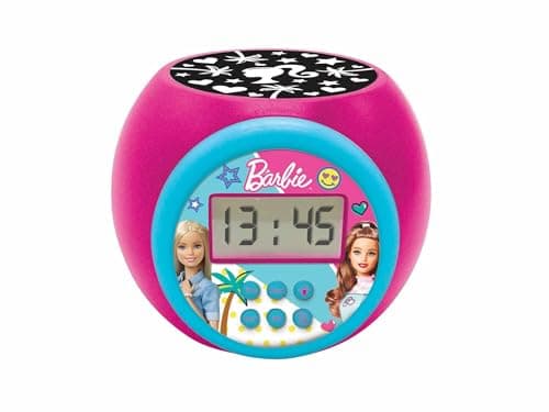 Image of LEXIBOOK, Barbie, Projector alarm clock with snooze function and alarm function, Night light with timer, LCD screen, battery operated, RL977BBLXB