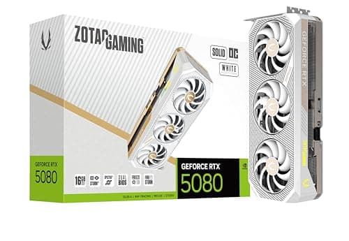 Image of ZOTAC Gaming GeForce RTX 5080 Solid OC White Edition DLSS 4 16GB GDDR7 256-bit 30 Gbps PCIE 5.0 Gaming Graphics Card, IceStorm 3.0 Advanced Cooling, Spectra 2.0 ARGB Lighting, ZT-B50800Q-10P