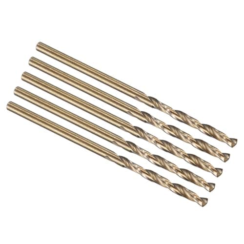 Image of PATIKIL 1.5mm Drill Bit, M35 Cobalt 5% High-Speed Steel Jobber Straight Shank 135° Gold Finish for Stainless Steel Hard Metal - 5 Pack