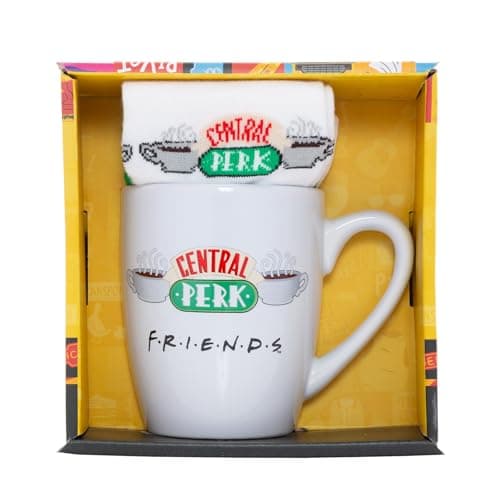 Image of Pyramid International Friends (Central PERK) Female Mug & Socks Set - Classic Central Perk Design, Includes Cozy Socks, Durable and Microwave Safe, Awesome Choice for Coffee Lovers