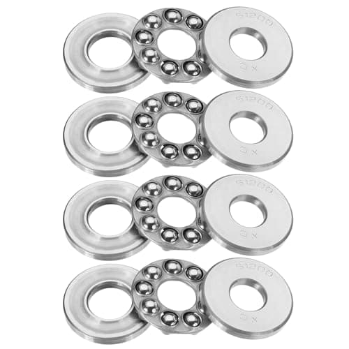 Image of PATIKIL 51200 Thrust Ball Bearings 10x26x11mm, 4 Pcs Chromium Steel (GCr15) Miniature Single Row Roller Miniature Ball Bearings for Conveyor Systems Machine Tools, Silver