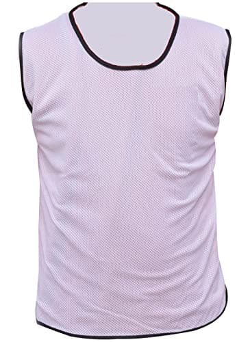 Image of 1 X Single Sports Training Bibs Football Rugby Hockey Netball Cricket Volleyball Vests Soccer Sports Club (7 Sizes 13 colours) (Adult (Large - XL), White)