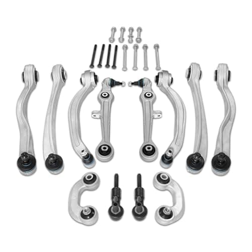 Image of SUSMONSTER 12 Pcs Control Arm Ball Joint Wishbone Suspension Kit Front Lower Upper Compatible with Audi A4 2000-2009