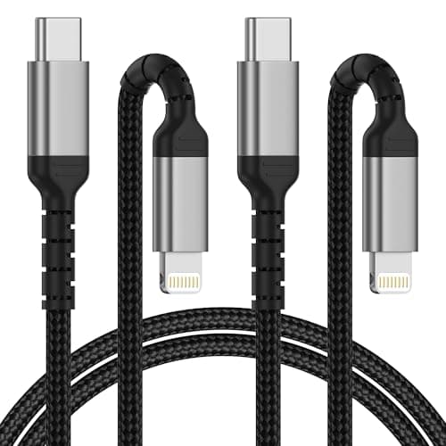 Image of ADILIFT 1M 2Pack MFi Certified USB C to Lightning Cable iPhone Fast Charger Cable for Apple iPhone 14 13 12 11 Pro Max Plus X XS 8 7 6 Plus, Black