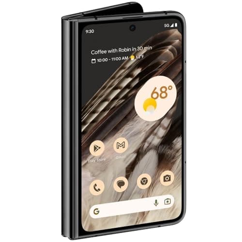 Image of Google Pixel Fold 5G 256GB + 12GB RAM Factory Unlocked - Dual SIM (Nano-SIM + eSIM) - Foldable Display Android Smartphone (Obsidian) (Renewed)