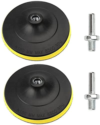 Image of SI FANG 2 Pack 180mm Hook and Loop Backing Pads with M14 Thread Drill Adapter, 7 Inch Car Orbital Sander Polisher Backing Plate, Rotary Polishing Pad Buffer Attachment for Sanding Buffing (8500RPM)