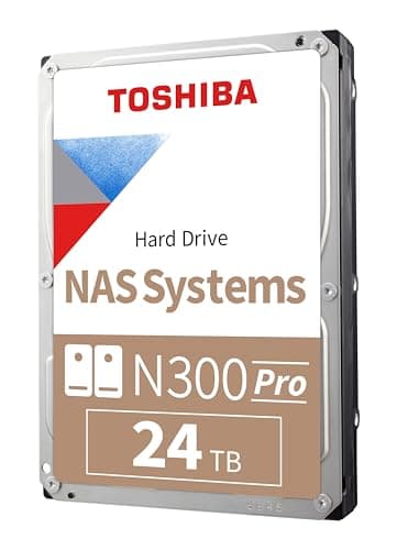 Image of TOSHIBA N300 PRO 24TB Large-Sized Business NAS (up to 24 Bays) 3.5-Inch Internal Hard Drive - Up to 550 TB/Year Workload Rate CMR SATA 6 Gb/s 7200 RPM 1.0 GB Cache - HDWG82EXZSTB