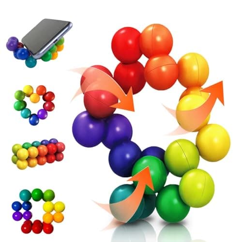 Image of Rainbow Ball Sensory Toys for Children, Soft and Quiet Fidget Toys for Toddlers, Calming Desk Gadgets for Travel or Home, Ideal Stocking Fillers and Gifts for Ages 3-12 (Multicolour)