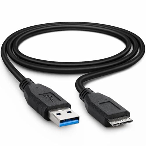 Image of Trifletopia USB 3.0 A to Micro B External Hard Drive Cable 0.5M - Data Lead Compatible with Seagate Expansion, WD Elements and Toshiba Canvio Portable HDD SSD, Black