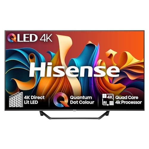 Image of Hisense 65 Inch 4K QLED Smart TV 65A7NQTUK - Quantum Dot Colour, 4K AI Processor, Dolby Vision Atmos, Smooth Motion, Sports Mode, Vidaa OS with Freely, Youtube, Netflix and Disney+ (2024 Model)