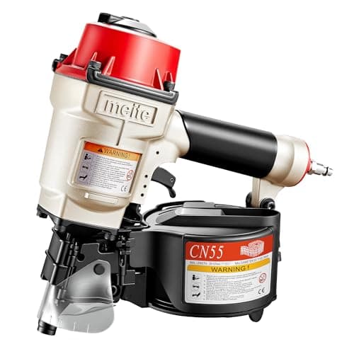 Image of meite CN55 Air Coil Nail Gun, Professional Pneumatic Coil Nailer for Siding, Pallets & Framing, Industrial Air Framing Nailer Uses 25-57mm Flat Top Coil Nails