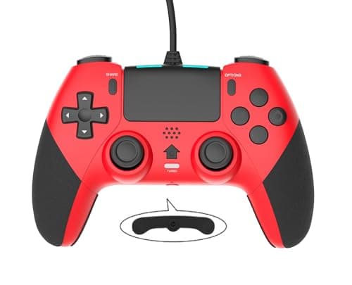 Image of GAMFAMI Wired Controller Gamepad for Playstation 4 with Advanced Programming Buttons Dual Vibration Shock Joystick Gamepad for PS4/PS4 Slim/PS4 Pro and PC (Red)