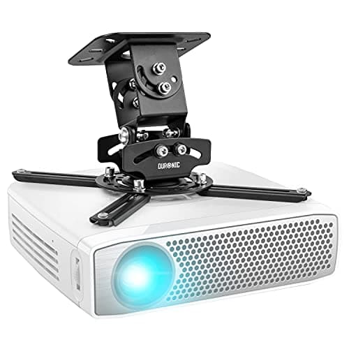Image of Duronic PB03XB Projector Mount | Ceiling Mount Bracket | 30 lbs Capacity | Universal | Heavy Duty | Fixings Included | 306° Rotation, 40° Swivel, 60° Tilt for One