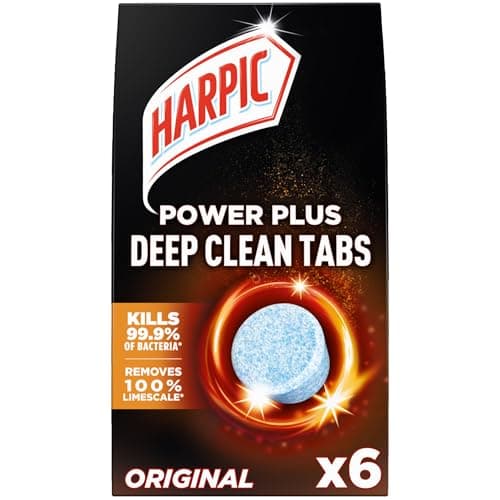 Image of Harpic Power Plus Deep Cleaning Toilet Tablets, Original Scent, Pack 1 x 6 Tablets, Deep Clean Without Scrubbing, Removes 100% Limescale, Toilet Cleaner
