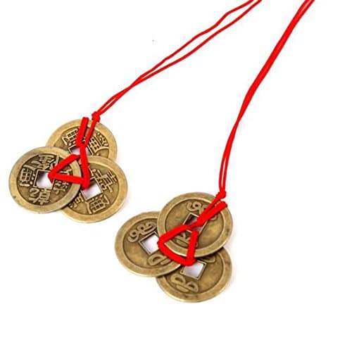 Image of YPY 2 Pack Chinese Feng Shui Coins Set & Lucky Charm Ancient I Ching Coins for Prosperity Protection Good Fortune Wealth and Successes (2, Triangle Ornaments)