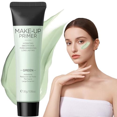 Image of Green Colour Corrector Primer Makeup - Professional Green Colour Correcting Makeup Primer, Anti-Redness Cream For Face, Hydrating, Pore Minimising, Long-Lasting