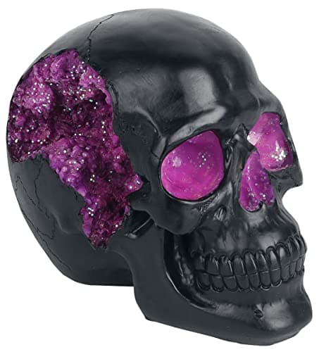 Image of Nemesis Now Geode Skull Figurine 17cm, Resin, Black, Purple