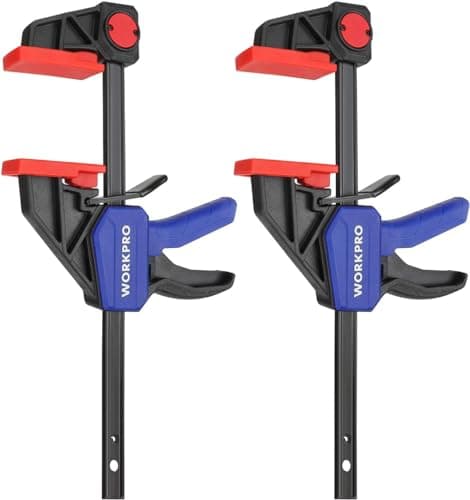 Image of WORKPRO 150 mm Ratchet Bar Clamp Set, 285 mm Spreader, Quick Release and One-Handed Clamp, Ideal for Woodworking and DIY Projects, Max 68 kg Load Limit, 2-Pack