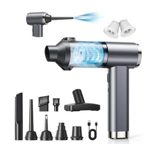 Image of ONEWEST Handheld Vacuum Cleaner, 25000Pa 4 IN 1 Car Vacuum Cleaner Cordless Powerful, 6000mAh USB Rechargeable Portable Handheld Mini Hoover, 150000RPM Air Duster for Car, Home, Pet Hair, PC, Sofa