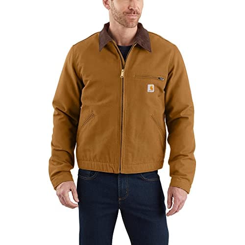 Image of Carhartt Men's Relaxed Fit Duck Blanket Lined Detroit Jacket, Carhartt® Brown, XL