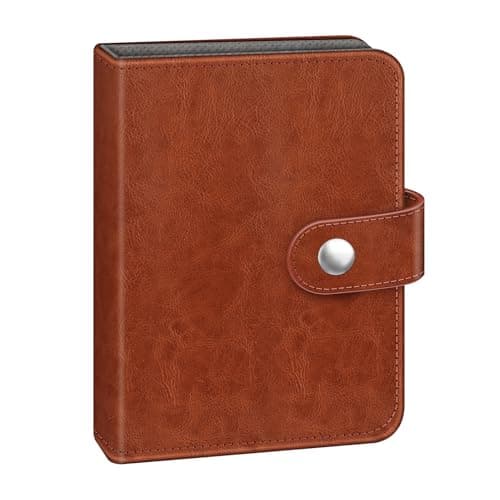 Image of FINTIE Mini Photos Album Book for 2x3 Inch Films - 52 Pockets Small Albums for Fujifilm Instax Mini Instant Camera/Polaroid Hi-Print Pictures, Kpop Photocard Holder Binder, Vintage Brown