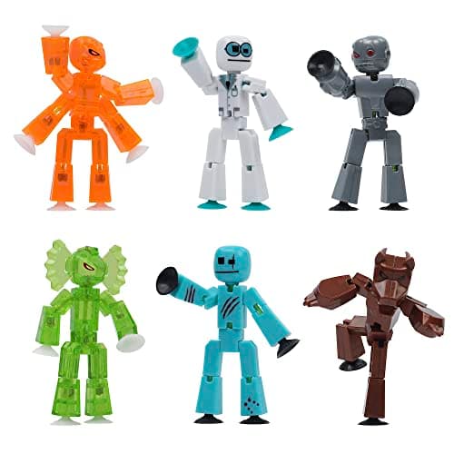 Image of ZING Stikbot Monster Werewolf & Cyborg Pack, Set of 6 Stikbot Collectable Monster Action Figures, Stop Motion Animation, Great for Kids Ages 4 and Up (SB5110-FF)