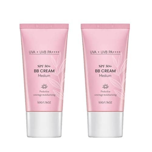 Image of BB Cream SPF 50 Face Moisturiser, Medium Coverage Tinted Day Cream, Hydrating Face Sun Cream for Women, Anti-Aging & Colour Correcting, Foundation for Mature Skin