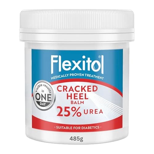 Image of Flexitol Cracked Heel Balm, Visible Results in 1 Day, For Extremely Dry Feet & Cracked Heels, Removes Hard Skin, 25% Urea, Medically Proven Foot Cream, Suitable for Diabetics, 1 x 485g