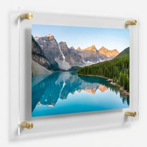 Image of EVERGOODS Acrylic Photo Frame Wall Mounted A4 Size, Clear Double Panel Floating Picture Frame for Certificates, Posters & Artwork Display, UV Resistant Frameless Wall Hanging Frame