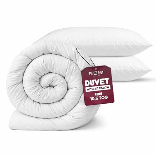 Image of Rohi Anti-Allergy King Duvet 10.5 Tog with 2 Deluxe Pillows – Midweight – Luxurious Comfort All Season Duvet – Soft & Breathable Corvin Quilt