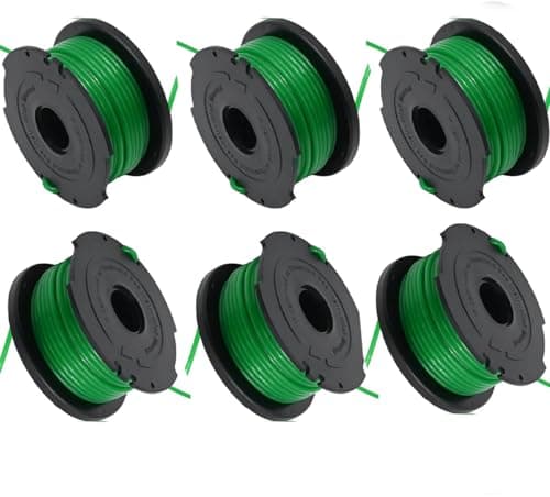 Image of 6pack String Trimmer Line,1 Replacement Spool,Compatible with Black and Decker GL7033 GL8033 GL9035, 6m x 2mm Replacement Standard Autofeed Spool Wire