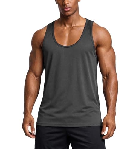 Image of Men's Tank top, deep-Neck Muscle Vest, Y-Strap Design, Sleeveless top for Bodybuilding and Gym Workouts, Suitable for Weightlifting and Fitness Training. Gray XL