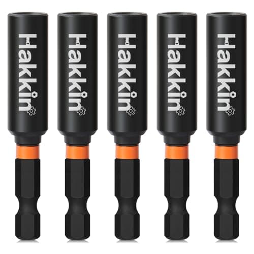 Image of Hakkin Magnetic Bit Holder 5Pcs 60mm Impact Bit Holder S2 Steel Drill Bits Holders Professional 1/4” Hex Shank Extension Bits Holders for Impact Driver
