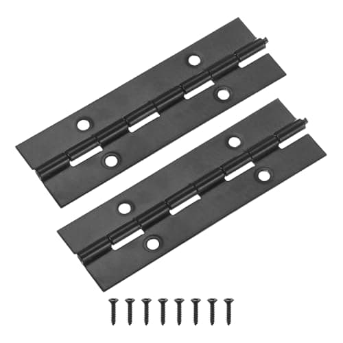 Image of M METERXITY 2-Pack Piano Hinges, 4 Inch / 100mm 304 Stainless Steel Continuous Piano Hinge with Holes and Screws for Cabinets Door/Storage Box [1.2X 0.04/ 30x 1mm Open Width Thick, Black]