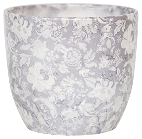 Image of Ivyline Monza Vintage Grey Planter Plant Pot Indoor Flower Pot, Planter for Small House Plants Succulents Cacti (Grey, 13cm)